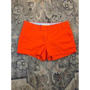 J Crew Womens Broken-In Chino Shorts Size 2 Neon Orange Summer Preppy